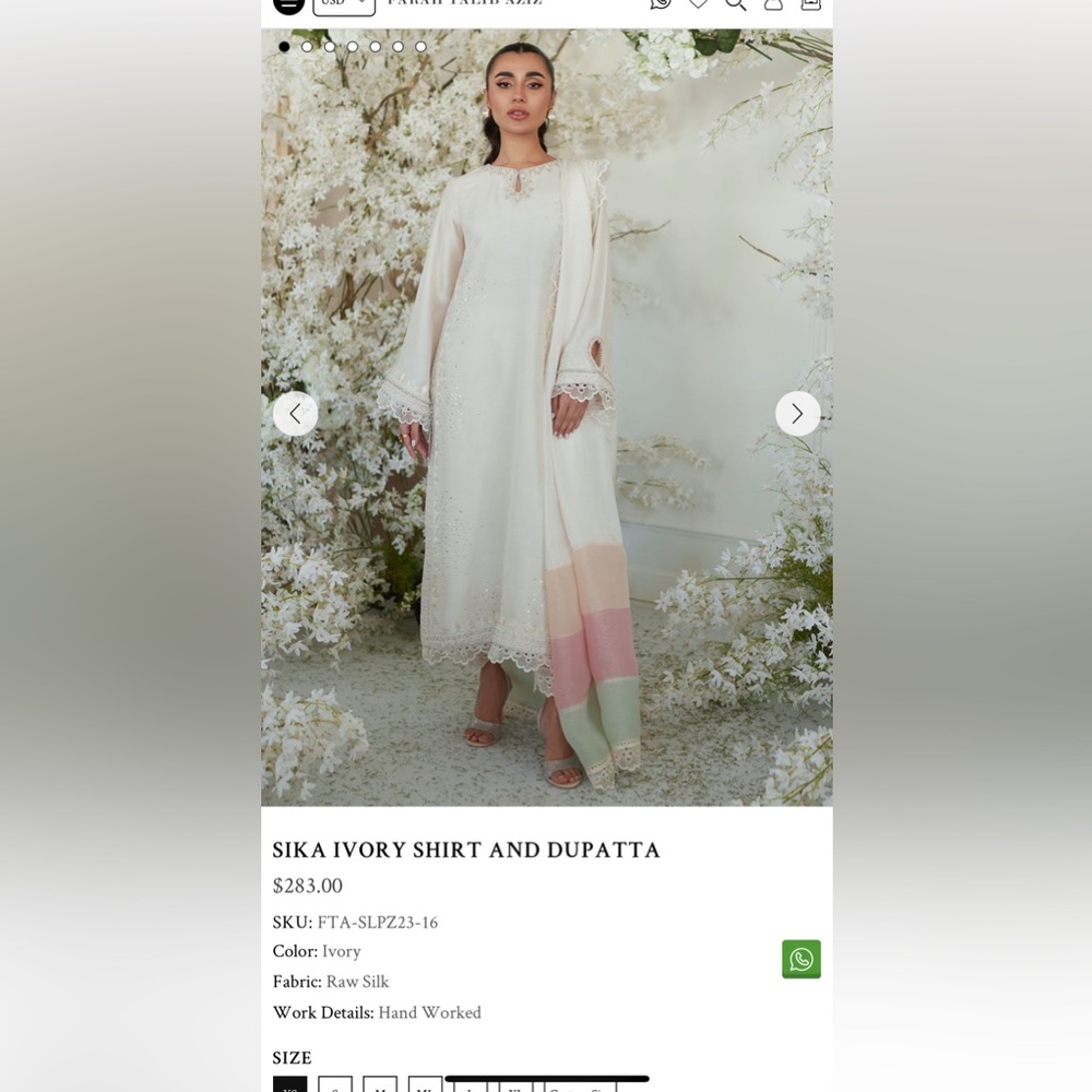 Farah talib aziz Cream and Pink embellished dress/ pakistani indian